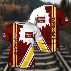 Railspirit Personalized Delaware, Lackawanna and Western Railroad T-Shirt DL&W All Over Printed Unisex Shirt