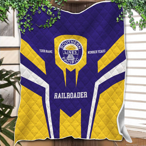 Railspirit Personalized Southern Pacific Railroad Premium Quilts Custom Year Railroader Gift Idea For Train Lover