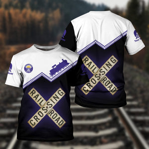 Railspirit Personalized Southern Pacific Railroad T Shirt Railroad Crossing Printed Train Track Shirt