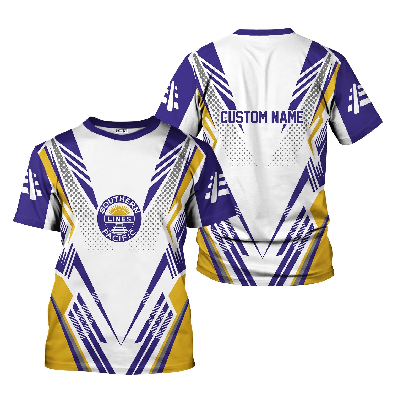 Railspirit Personalized Southern Pacific Railroad T-Shirt Railroad Tribute Design Train Shirt for Train Lovers