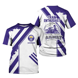 Railspirit Personalized Southern Pacific Railroad T-Shirt Locomotive Design Train Shirt for Train Enthusiast