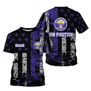 Railspirit Personalized Southern Pacific Railroad T-Shirt Artistic Paint American Flag Style Train Shirt