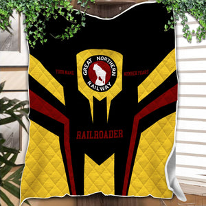Railspirit Personalized Great Northern Railway Premium Quilts Custom Year Railroader GNR Gift Idea For Train Lover