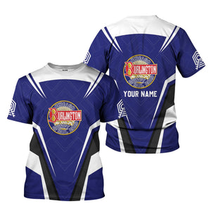 Railspirit Personalized Chicago, Burlington and Quincy Railroad T-Shirt Railway Inspired Apparel Train Shirt for Train Lovers