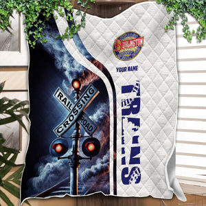 Railspirit Personalized Chicago, Burlington and Quincy Railroad Premium Quilts Railroad Crossing Sign Quilts All Over Print