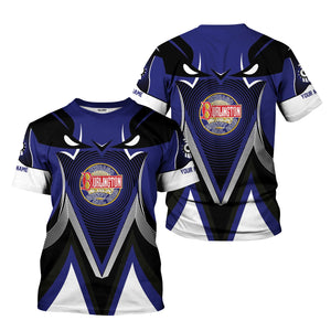 Railspirit Personalized Chicago, Burlington and Quincy Railroad T-Shirt Vibrant Graphic Pattern Shirt For Train Enthusiasts