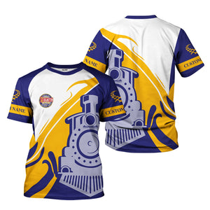 Railspirit Personalized Chicago, Burlington and Quincy Railroad T-Shirt Flame-Inspired Style Shirt Gift Idea For Train Lovers