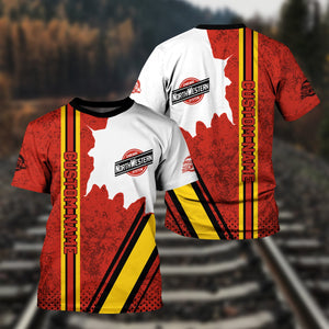 Railspirit Personalized Chicago and North Western Railway T-Shirt All Over Printed Unisex Shirt