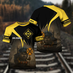 Railspirit Personalized Erie Railroad T-Shirt Angry Train Shirt Gift Idea For Train Lover