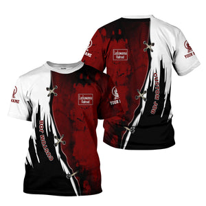 Railspirit Personalized Delaware, Lackawanna and Western Railroad T-Shirt Retro Stitches Design with Custom Position DL&W Train Shirt