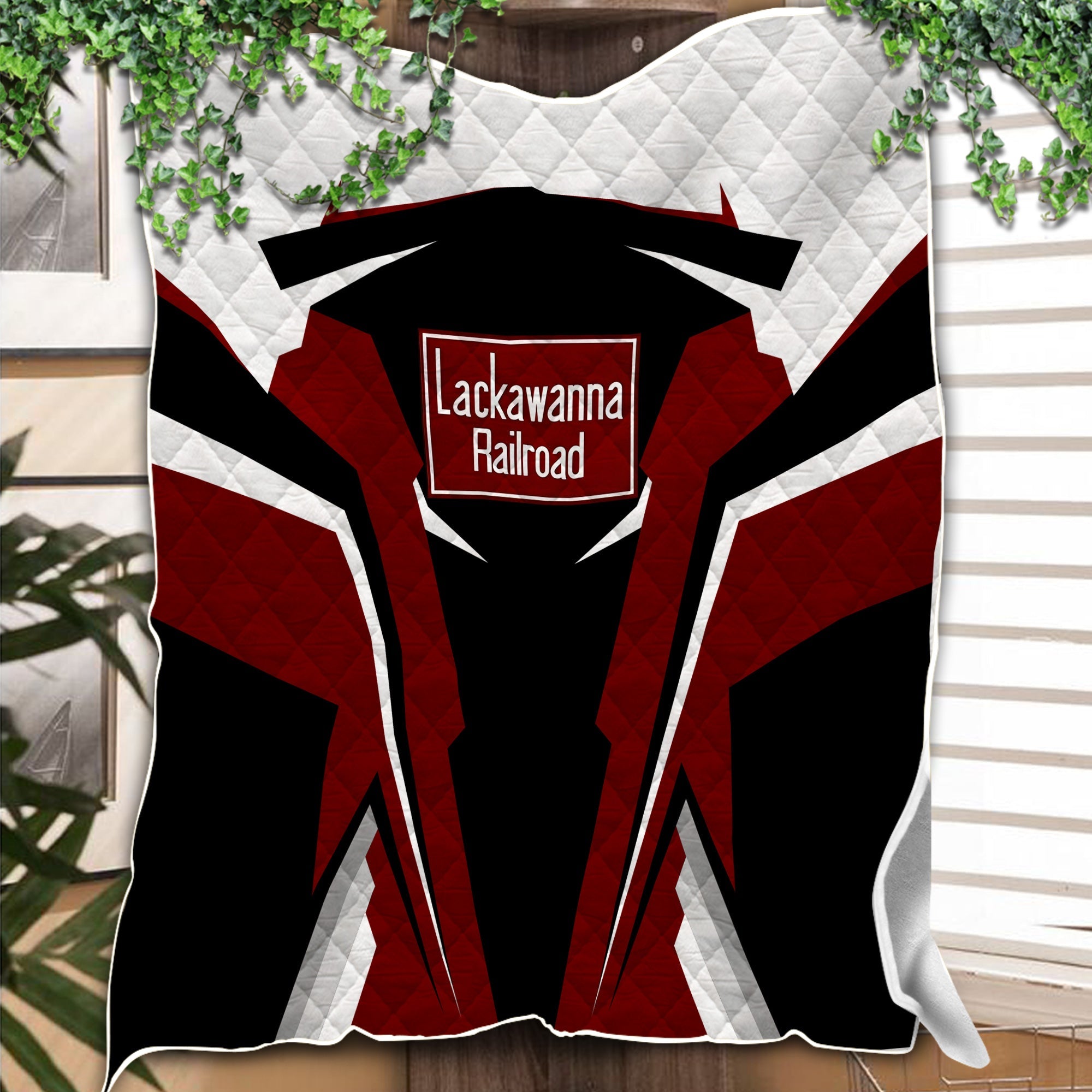 Railspirit Personalized Delaware, Lackawanna and Western Railroad Premium Quilts DL&W Strong Line Train Premium Quilts Gift Idea For Train Lover