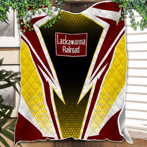 Railspirit Delaware, Lackawanna and Western Railroad Premium Quilts Lightning Graphic Style DL&W Premium Quilts Gift Idea For Train Lover