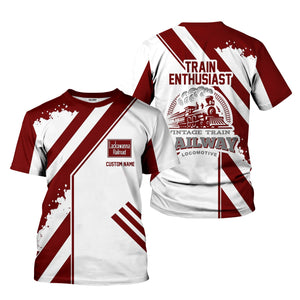 Railspirit Personalized Delaware, Lackawanna and Western Railroad T-Shirt Locomotive Design DL&W Train Shirt for Train Enthusiast