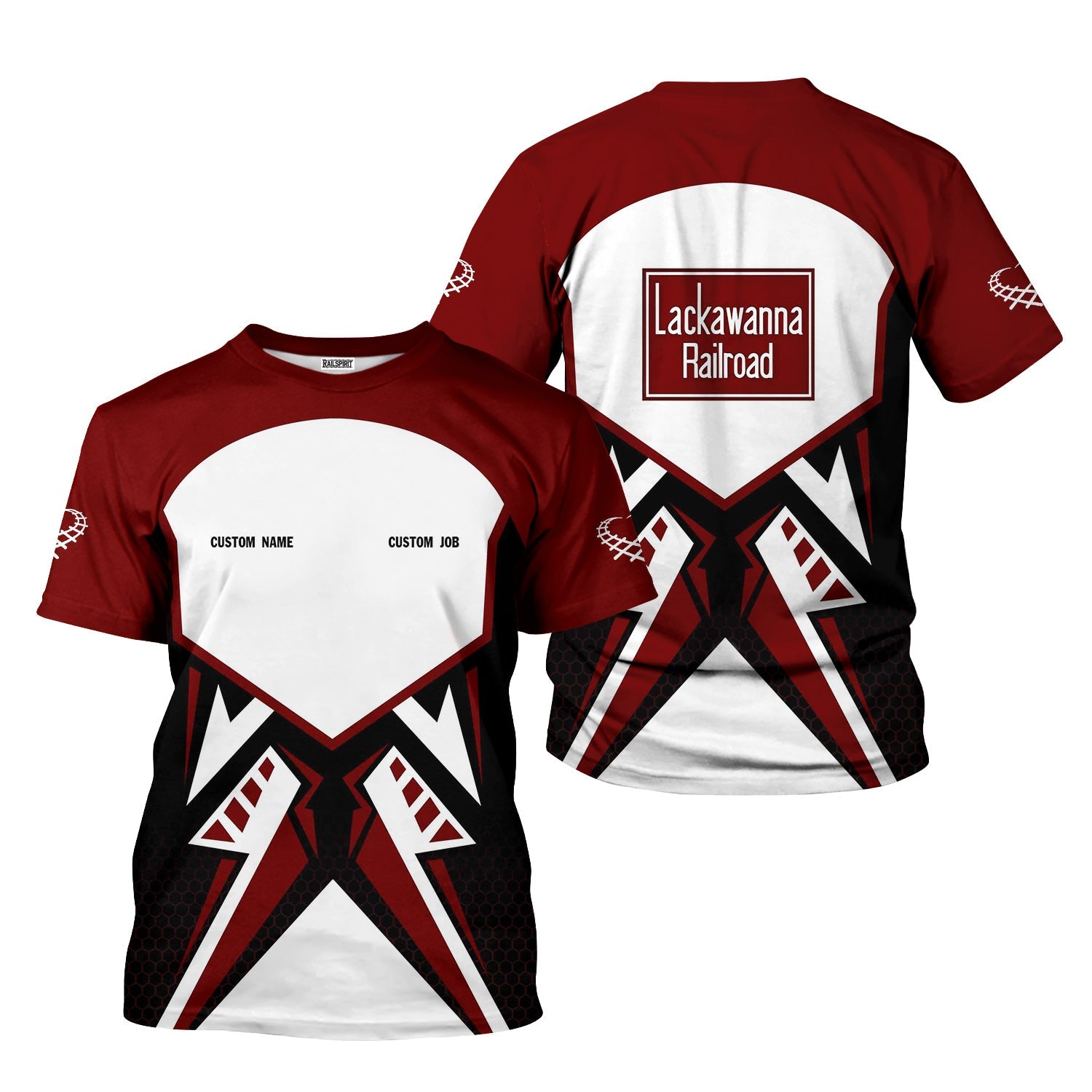 Railspirit Personalized Delaware, Lackawanna and Western Railroad T-Shirt Vibriant Style with Custom Position DL&W Train Shirt