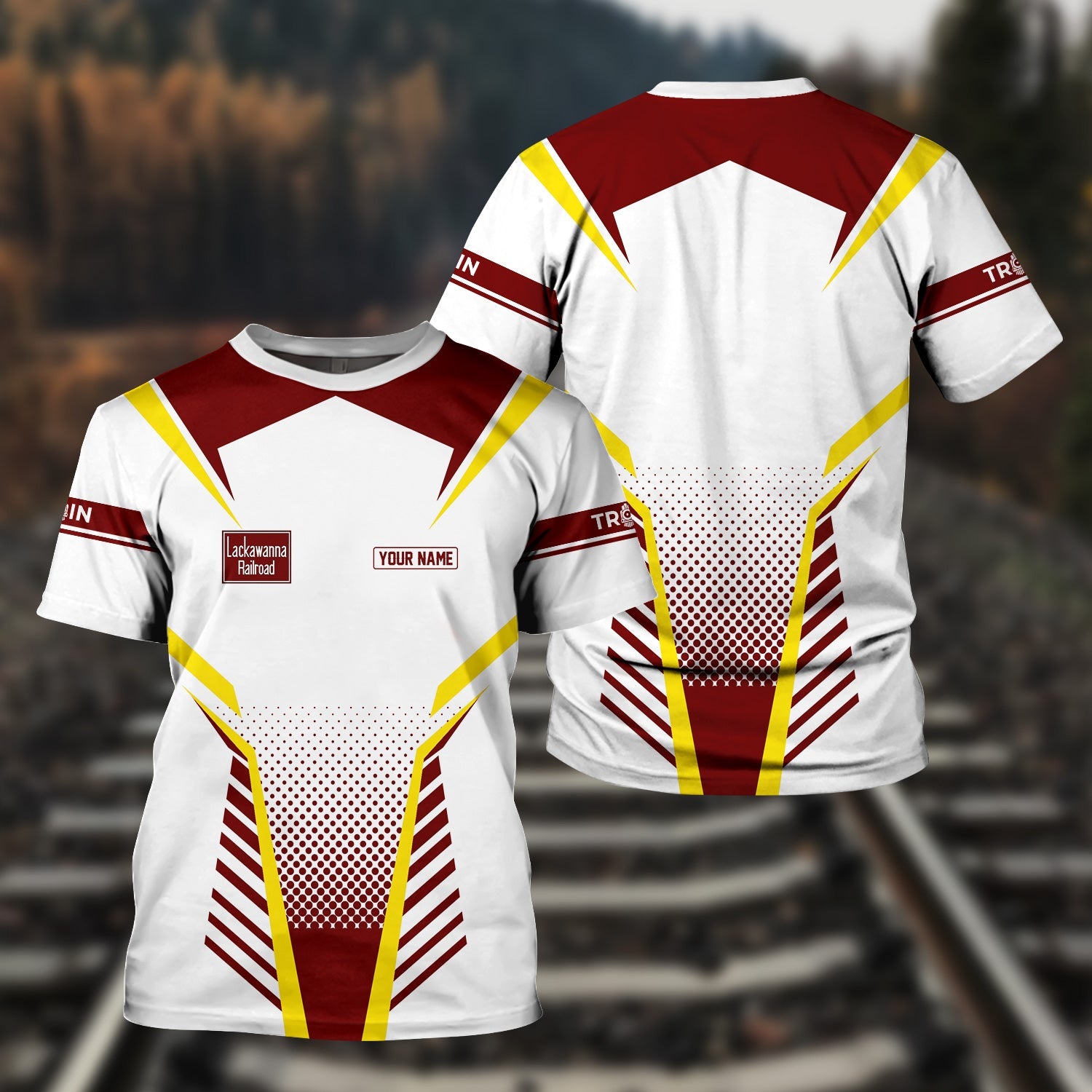 Railspirit Personalized Delaware, Lackawanna and Western Railroad T Shirt Unisex DL&W Train Shirt All Over Print