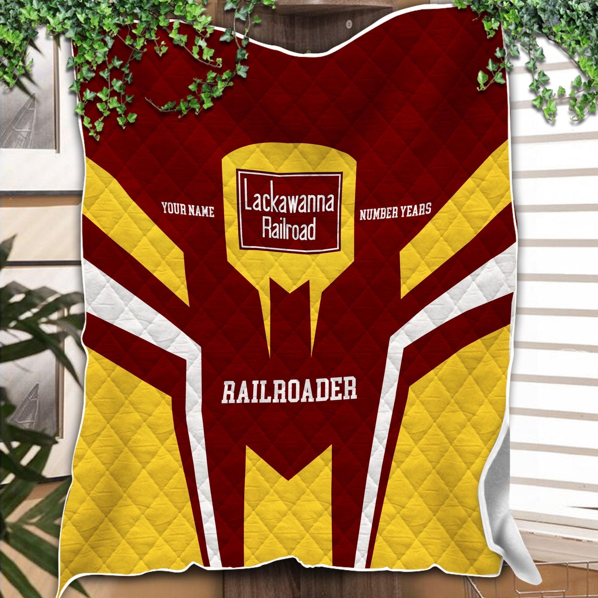 Railspirit Personalized Delaware, Lackawanna and Western Railroad Premium Quilts Custom Year Railroader DL&W Gift Idea For Train Lover