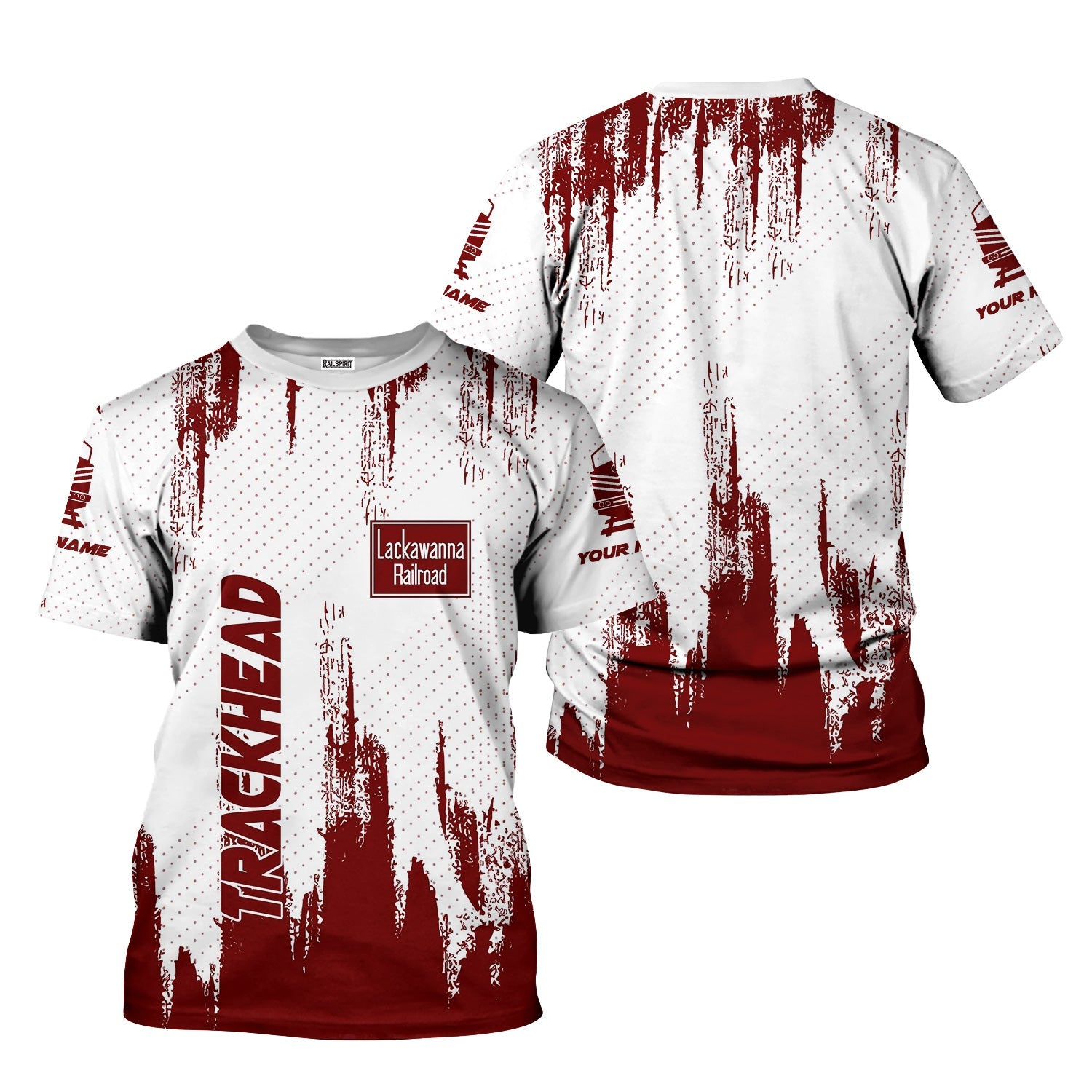 Railspirit Personalized Delaware, Lackawanna and Western Railroad T-Shirt Paint Impact Design DL&W Train Shirt for Trackhead