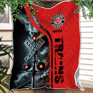 Railspirit Personalized Seaboard Air Line Railroad Premium Quilts Railroad Crossing Sign Quilts All Over Print