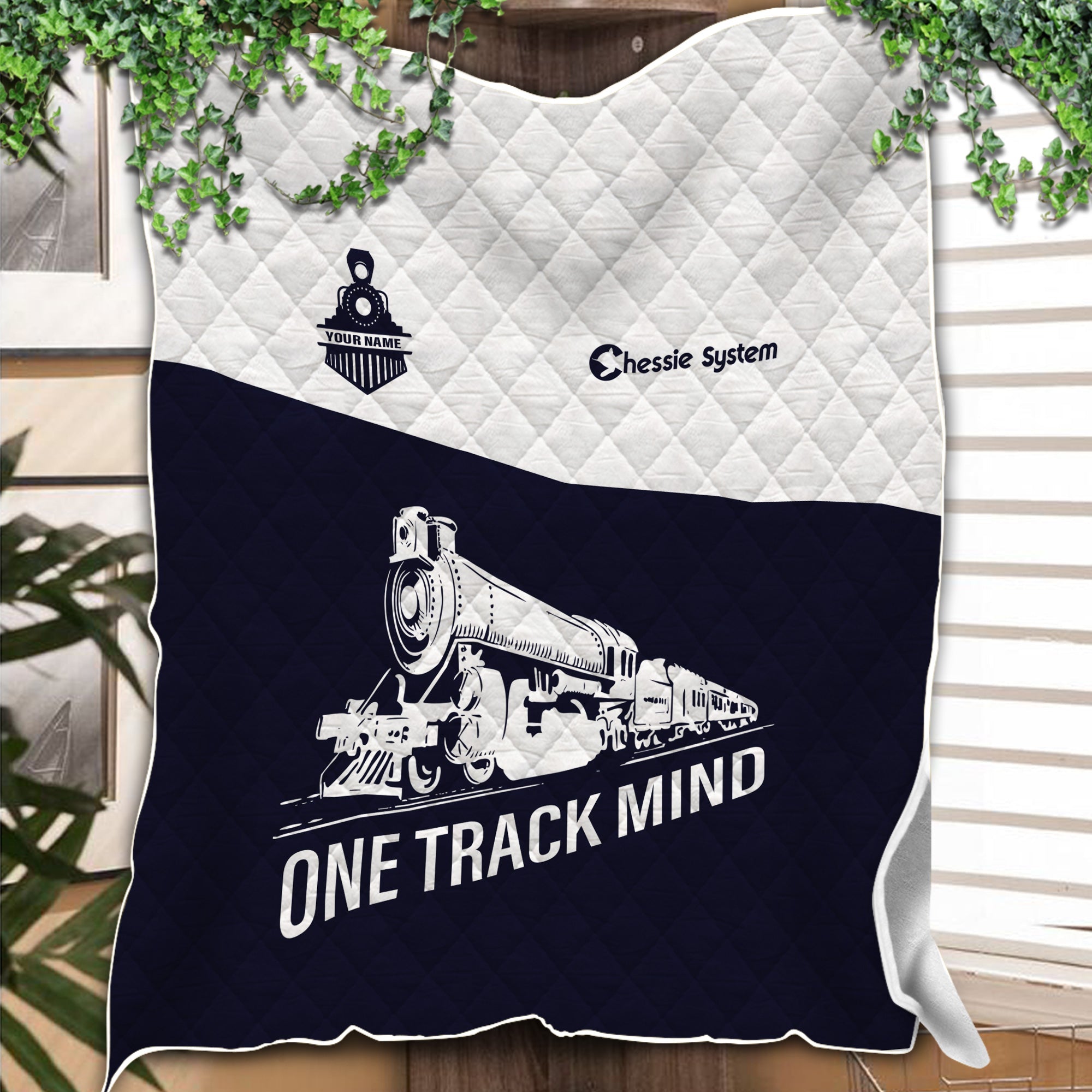 Railspirit Personalized Chessie System Railroad Premium Quilt One Track Mind Train Premium Quilt Gift Idea For Train Lover
