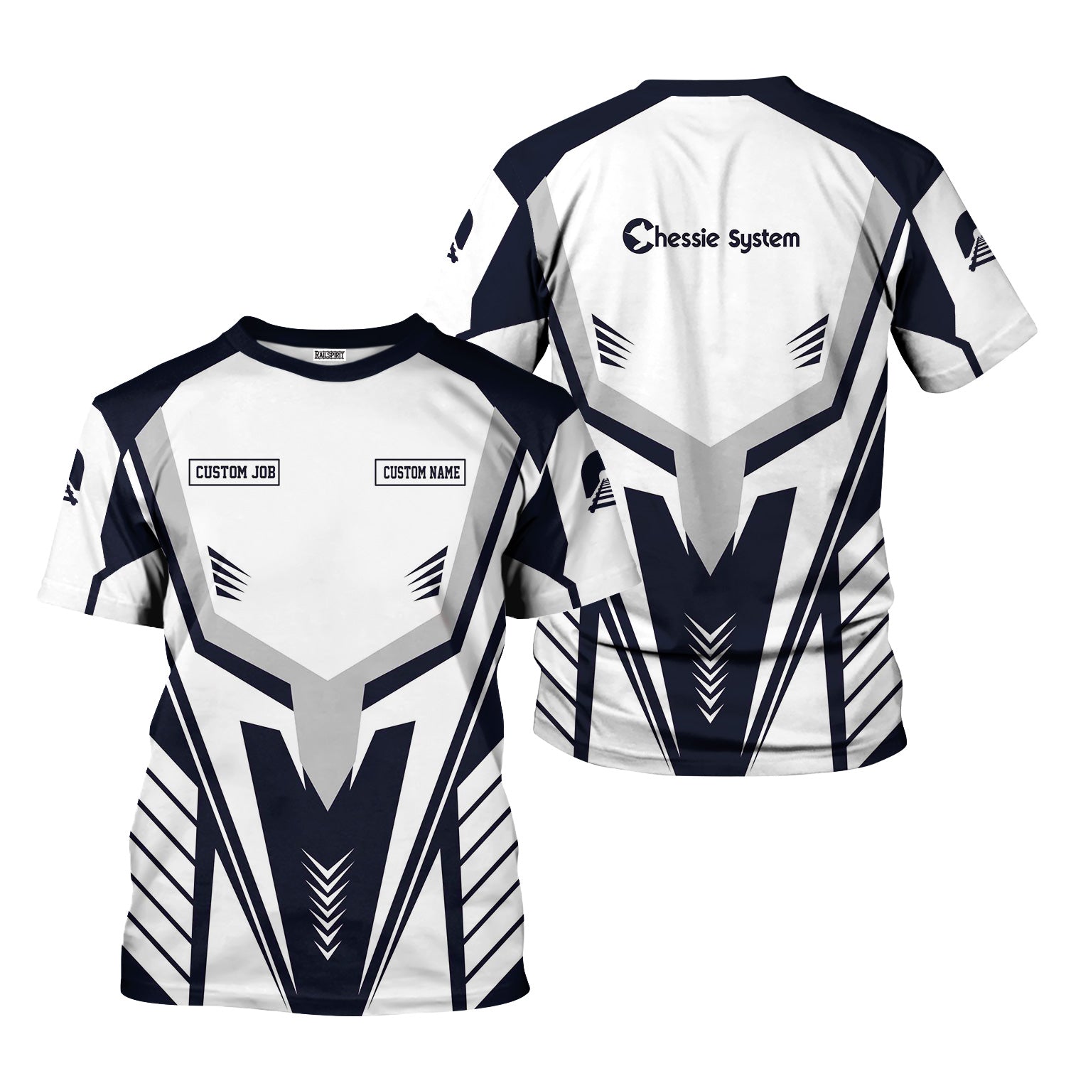 Railspirit Personalized Chessie System Railroad T-Shirt Workwear-Inspired with Custom Position Train Shirt