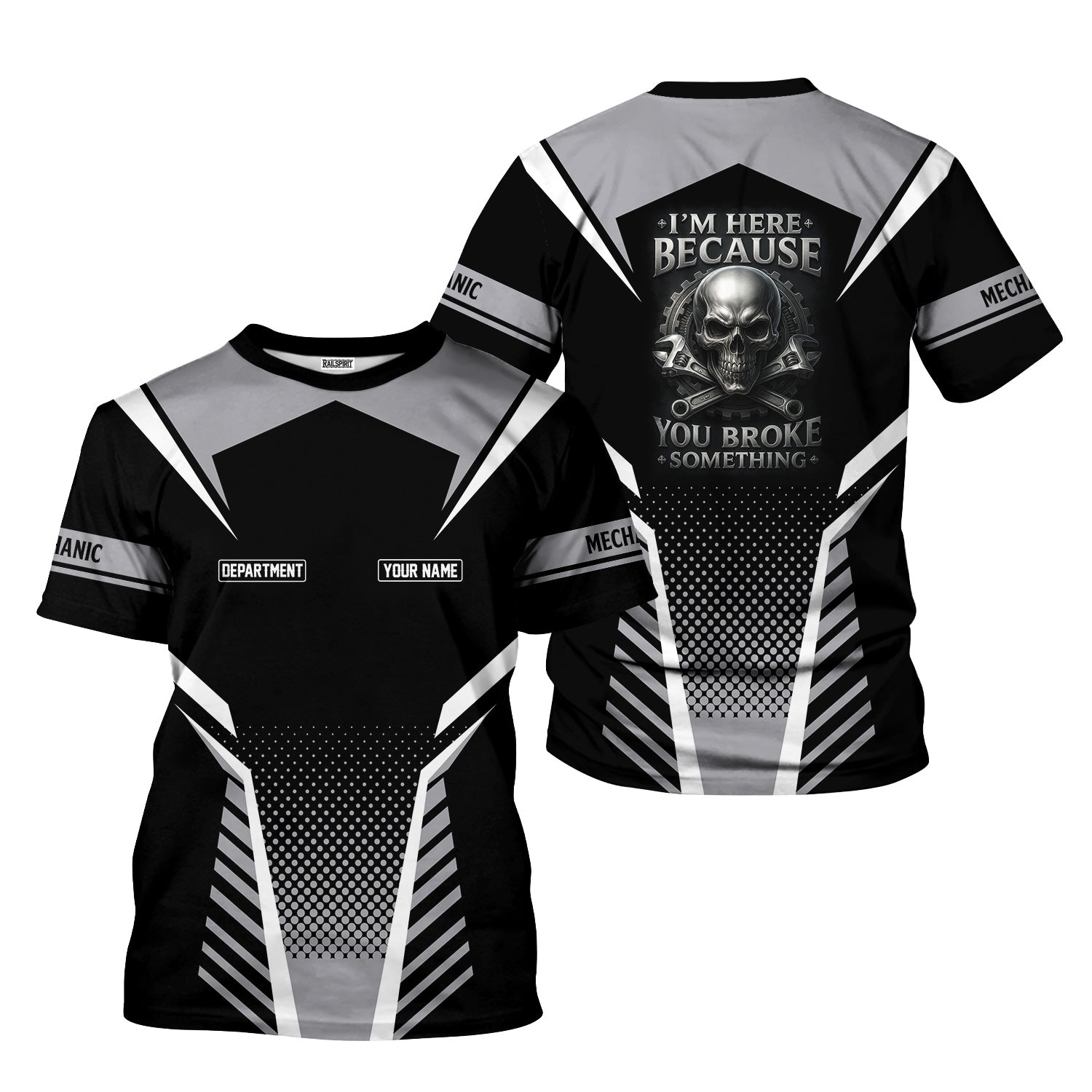 Personalized Mechanic Shirt, I'm Here Because You Broke Something, Custom Department, Mechanic Uniforms, Gift For Men