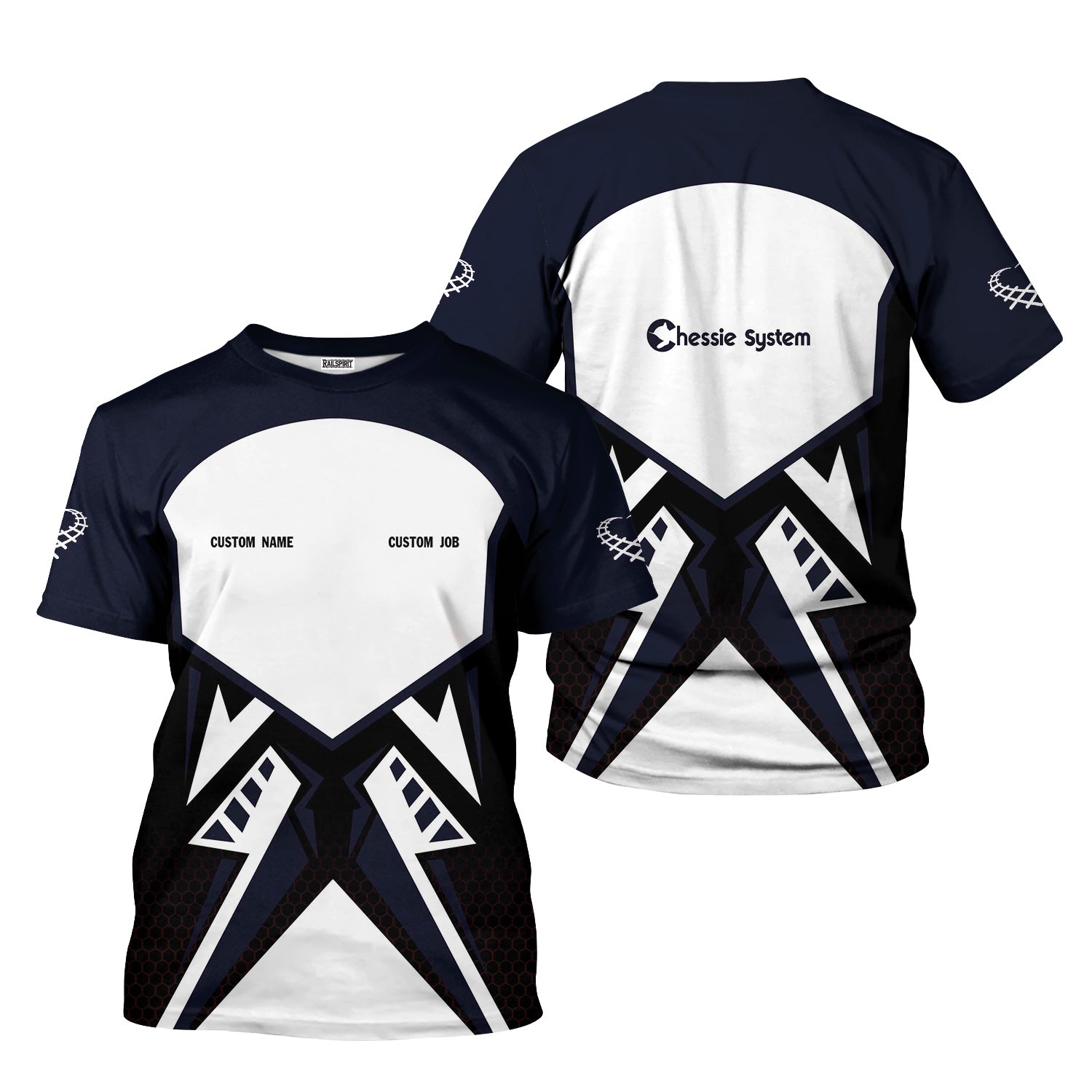 Railspirit Personalized Chessie System Railroad T-Shirt Vibriant Style with Custom Position Train Shirt