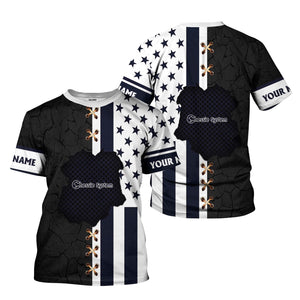 Railspirit Personalized Chessie System Railroad T-Shirt American Flag with Crack Effect Train Shirt