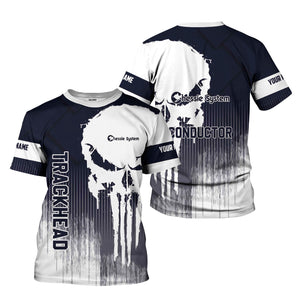 Railspirit Personalized Chessie System Railroad T-Shirt Skull Design with Custom Job Train Shirt for Trackhead Crew