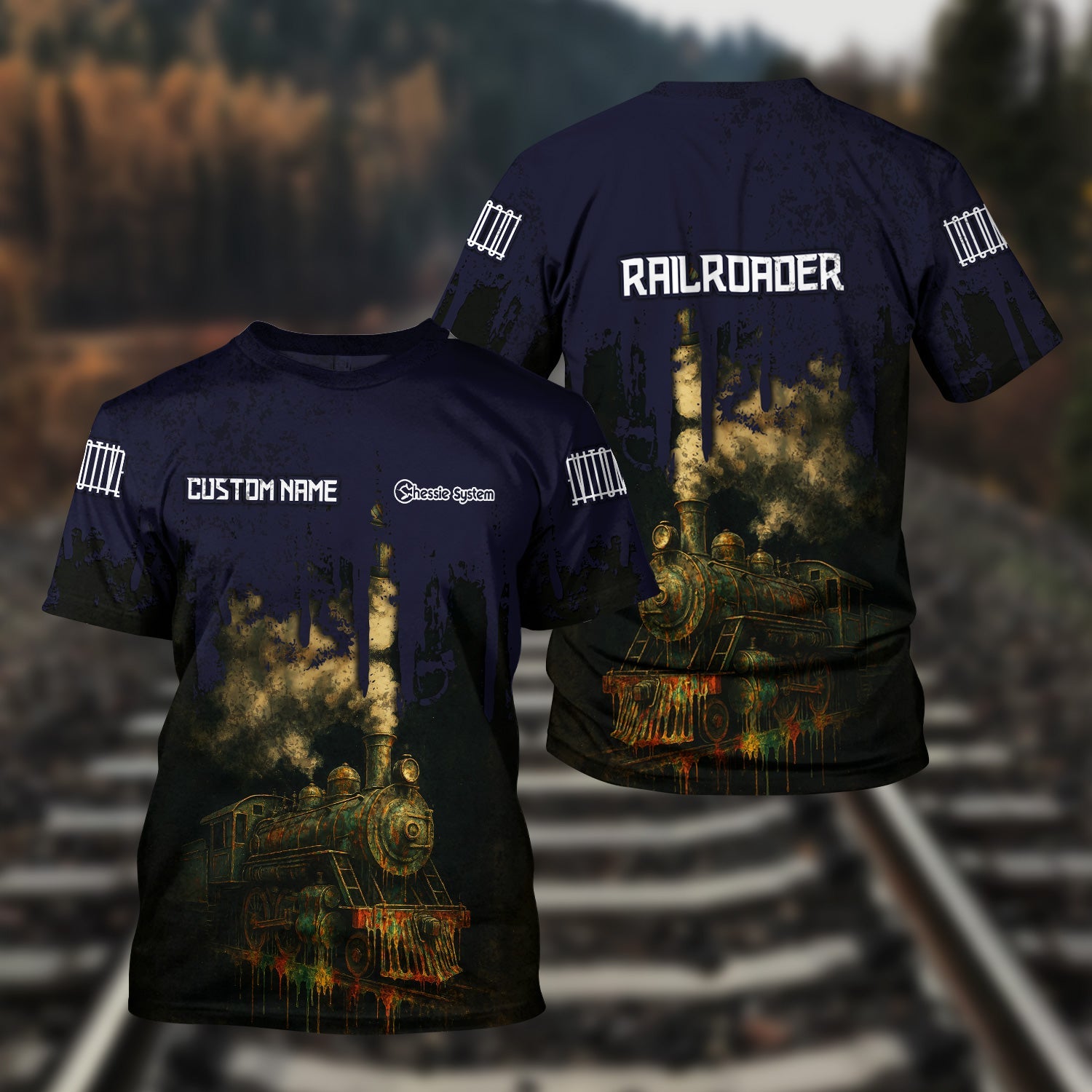 Railspirit Personalized Chessie System Railroad T-Shirt Vintage Train Art Style Shirt For Locomotive Fans