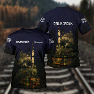 Railspirit Personalized Chessie System Railroad T-Shirt Vintage Train Art Style Shirt For Locomotive Fans