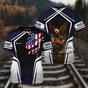 Railspirit Personalized Chessie System Railroad T Shirt American Eagle Vintage Train Shirt