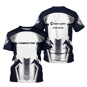 Railspirit Personalized Chessie System Railroad T-Shirt Standout Style with Custom Position Train Shirt