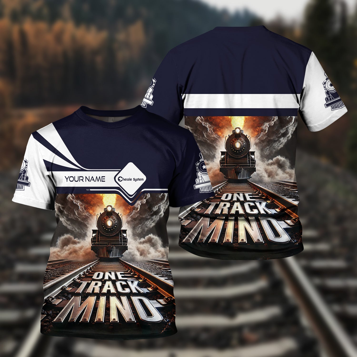 Railspirit Personalized Chessie System Railroad T Shirt One Track Mind Train Printed Shirt