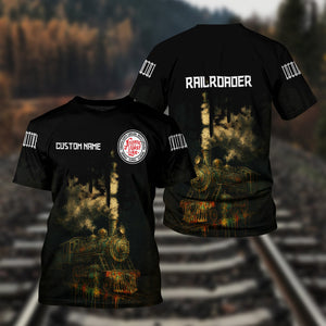 Railspirit Personalized Atlantic Coast Line Railroad T-Shirt Vintage Train Art Style Shirt For Locomotive Fans