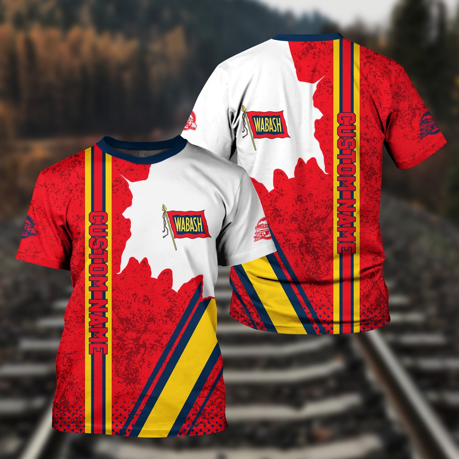 Railspirit Personalized Wabash Railroad T-Shirt All Over Printed Unisex Shirt