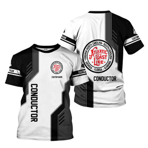 Railspirit Personalized Atlantic Coast Line Railroad T-Shirt Unique Railway Style with Custom Job Train Shirt