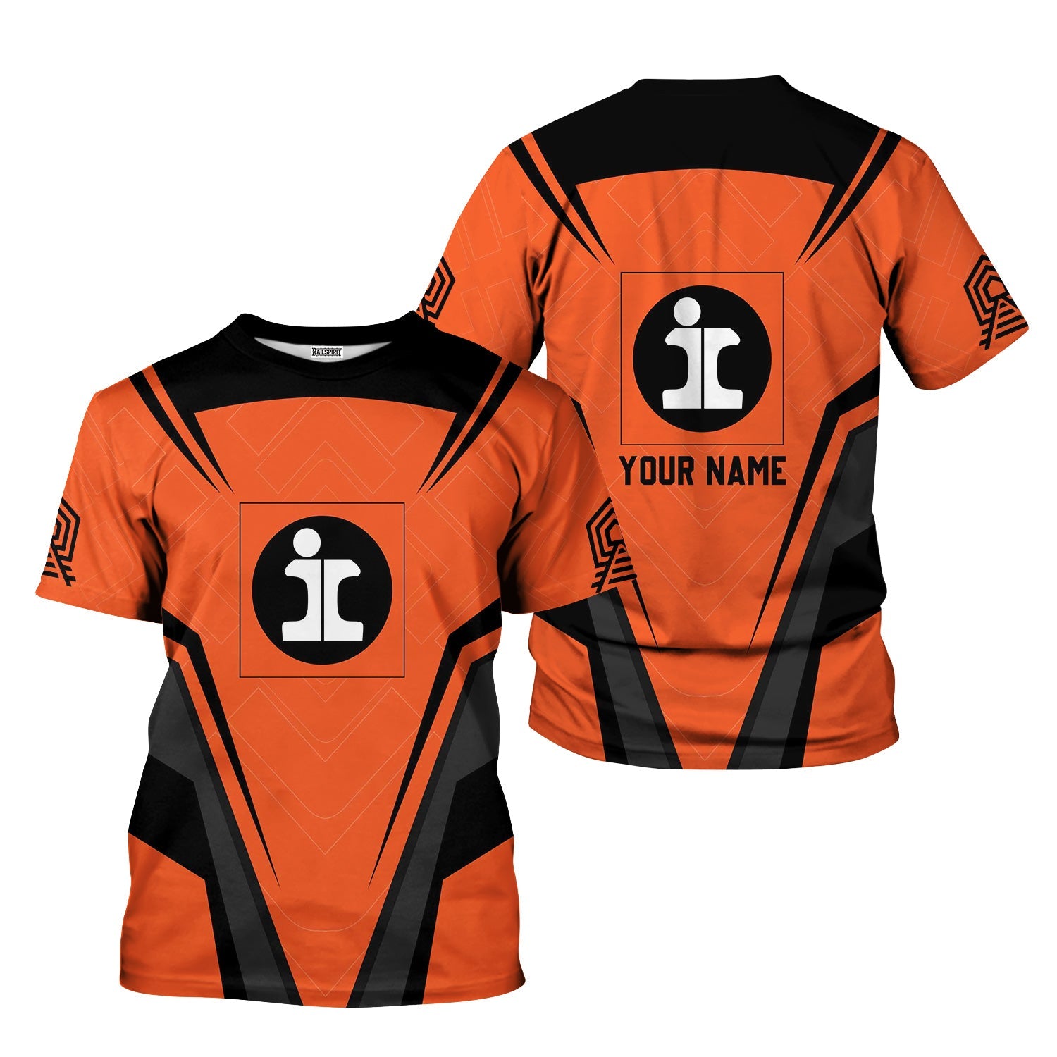 Railspirit Personalized Illinois Central Railroad T-Shirt Railway Inspired Apparel Train Shirt for Train Lovers