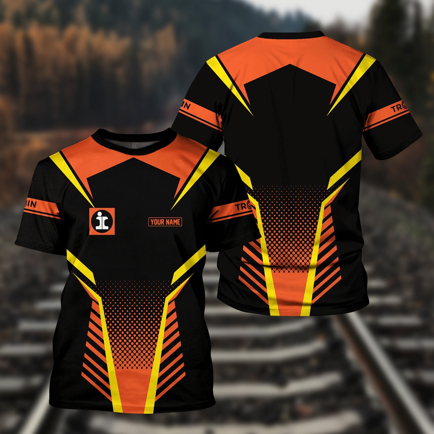 Railspirit Personalized Illinois Central Railroad T Shirt Unisex Train Shirt All Over Print