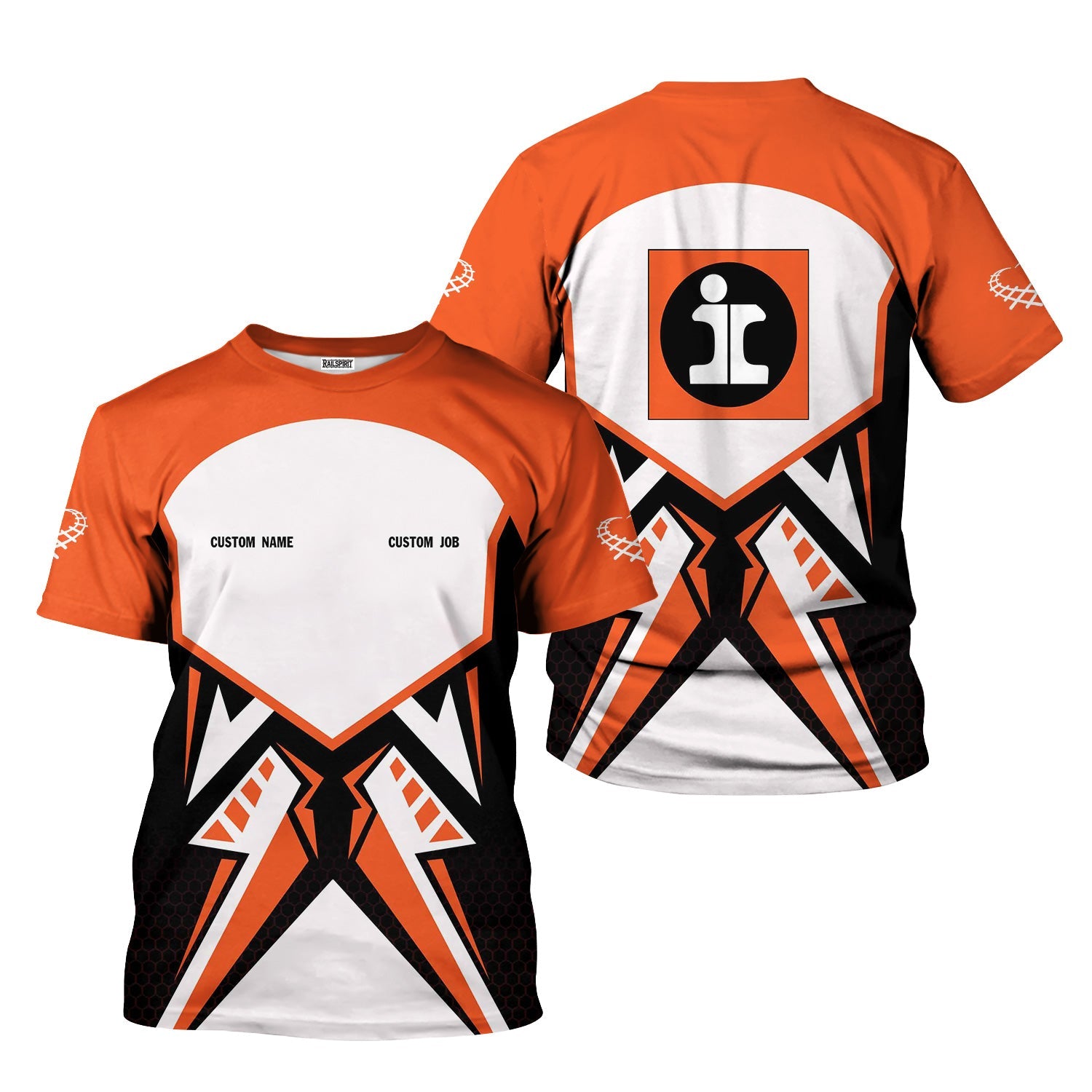 Railspirit Personalized Illinois Central Railroad T-Shirt Vibriant Style with Custom Position Train Shirt