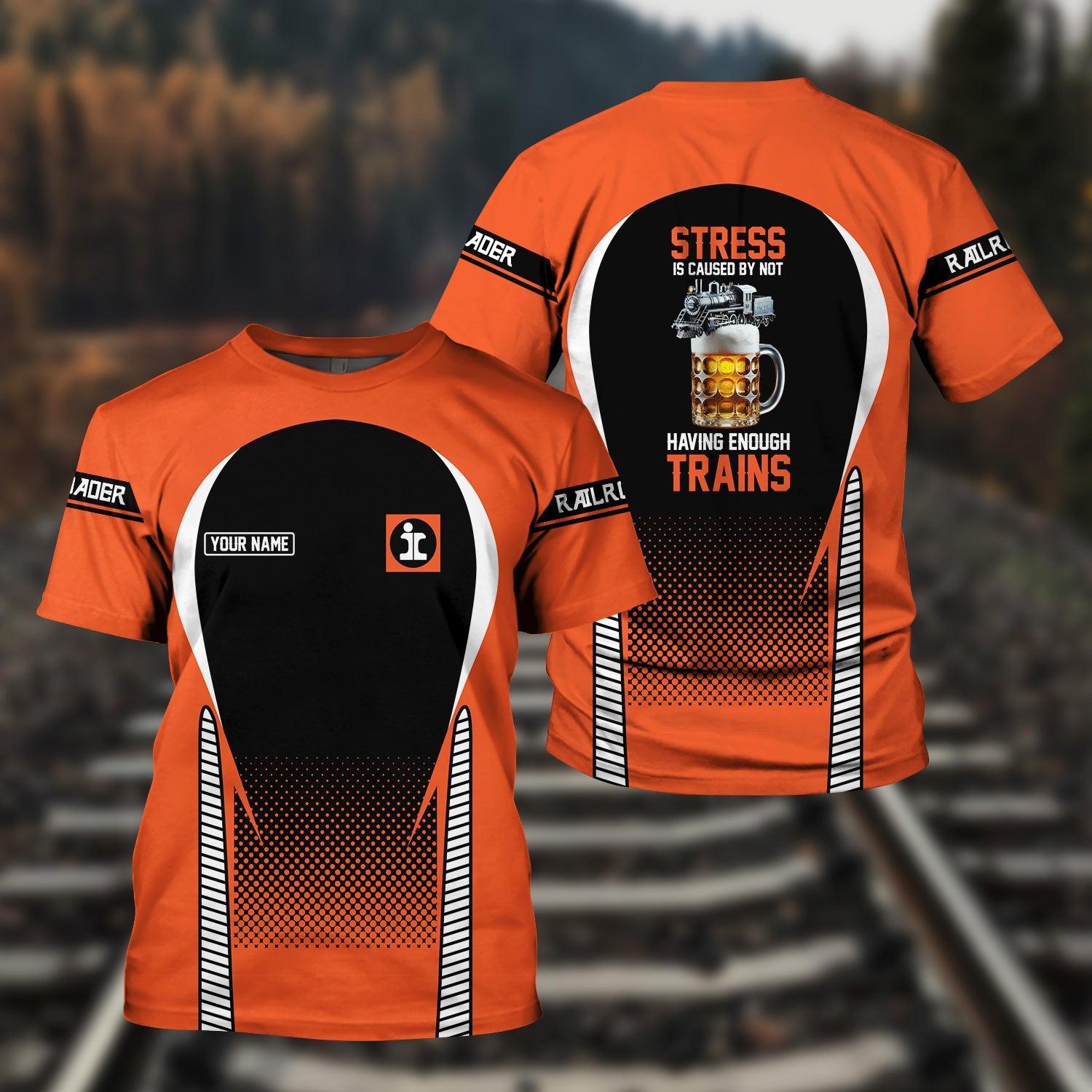 Railspirit Personalized Illinois Central Railroad T Shirt Stress Is Caused By Not Having Enough Trains Shirt All Over Print