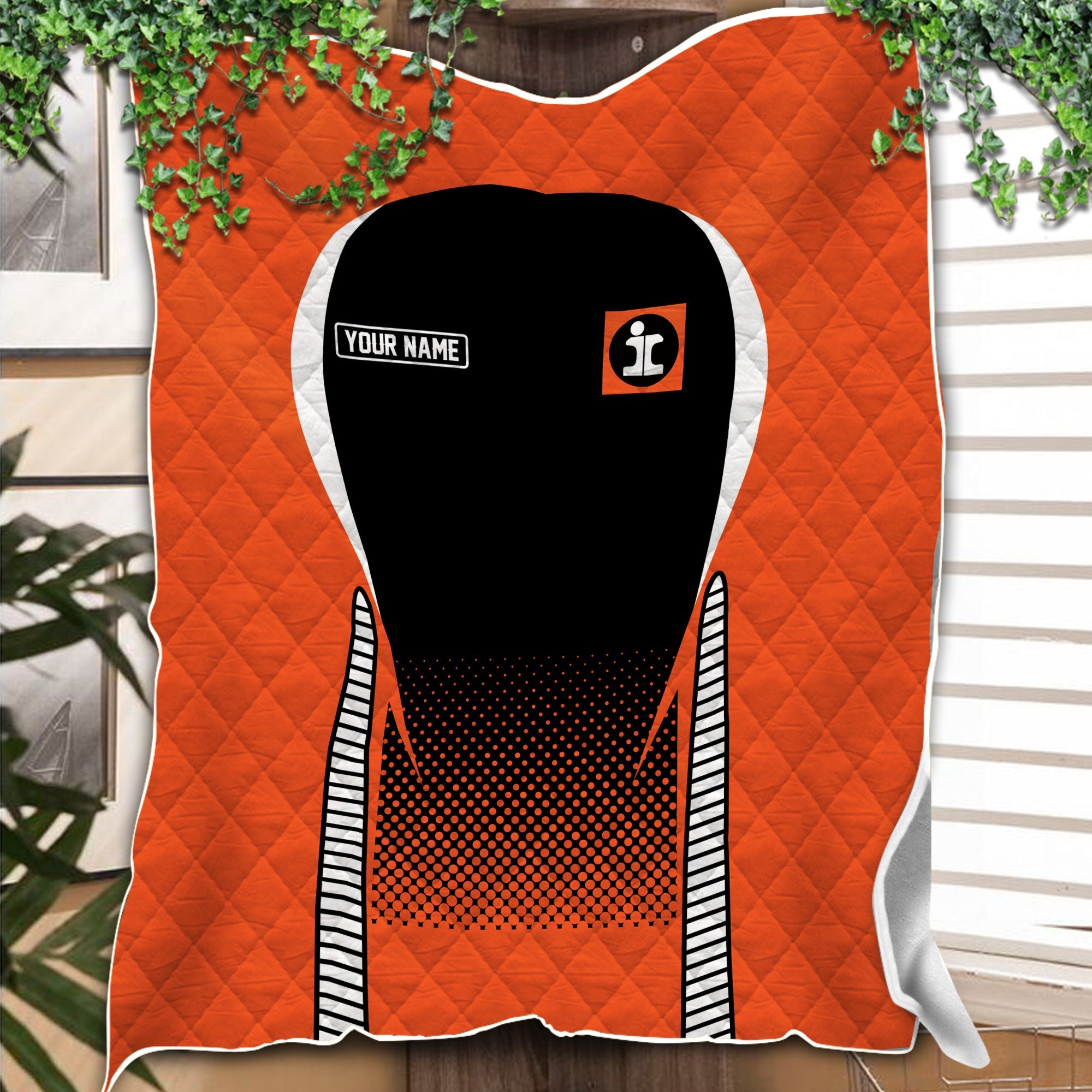 Railspirit Personalized Illinois Central Railroad Premium Quilts Train Premium Quilts Gift Idea For Train Lover