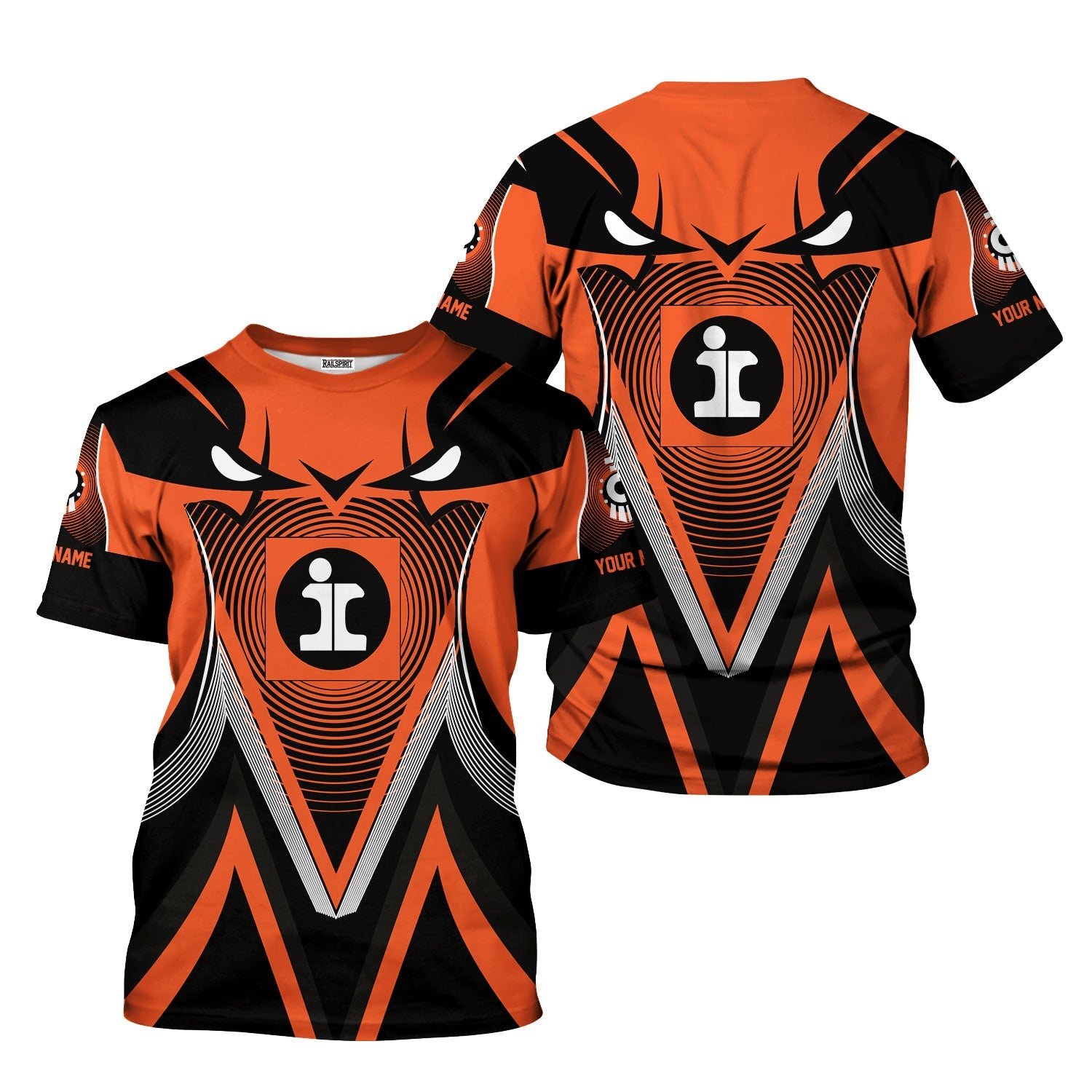 Railspirit Personalized Illinois Central Railroad T-Shirt Vibrant Graphic Pattern Shirt For Train Enthusiasts