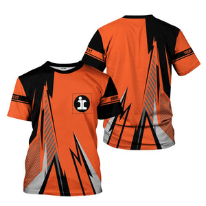 Railspirit Personalized Illinois Central Railroad T-Shirt Lightning-Inspired Railway Style Shirt For Train Lovers