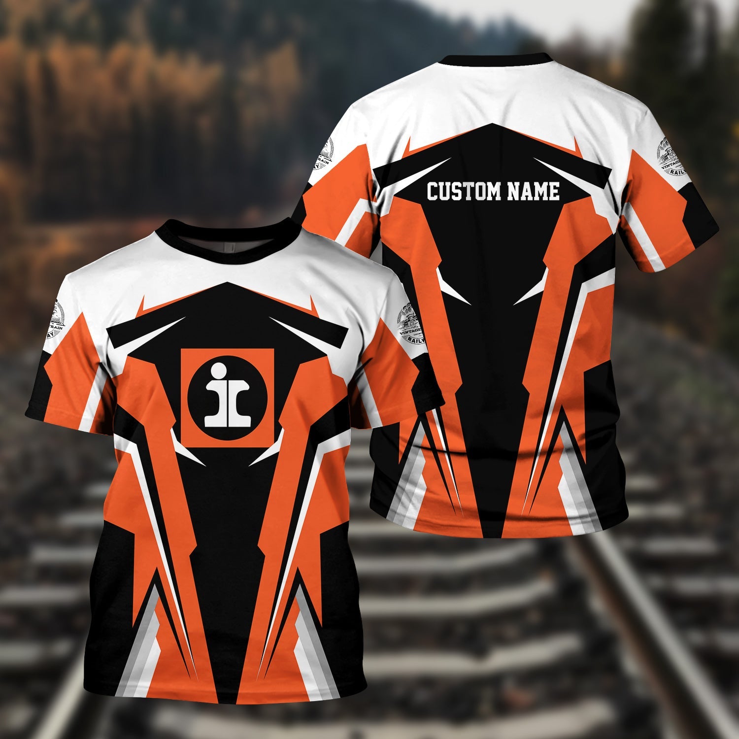 Railspirit Personalized Illinois Central Railroad T Shirt Strong Line Style Train Unisex Shirt All Over Print