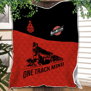 Railspirit Personalized Chicago and North Western Railway Premium Quilt One Track Mind Train Premium Quilt Gift Idea For Train Lover