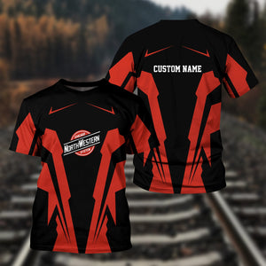Railspirit Personalized Chicago and North Western Railway T Shirt Strong Line Style Train Unisex Shirt All Over Print