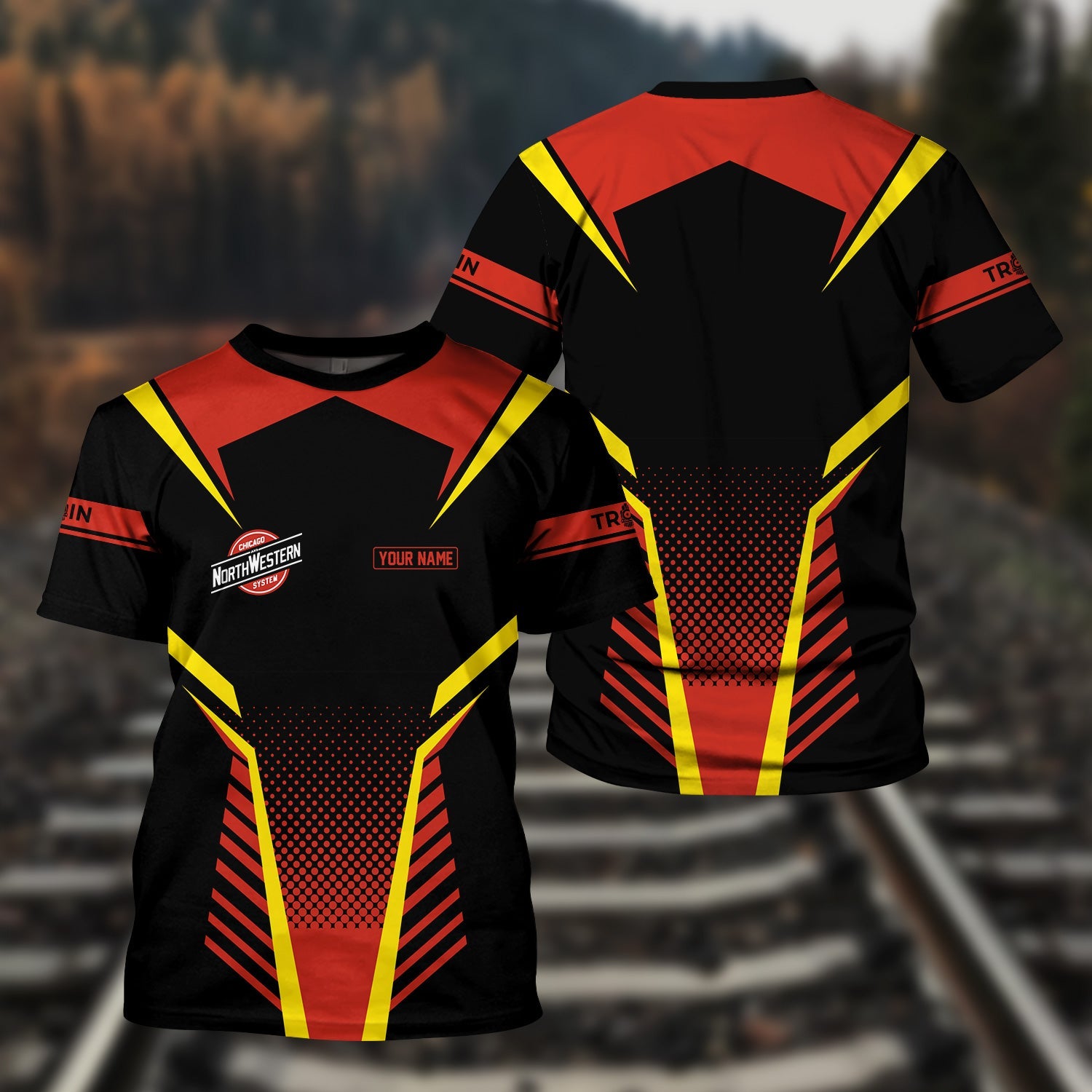 Railspirit Personalized Chicago and North Western Railway T Shirt Unisex Train Shirt All Over Print