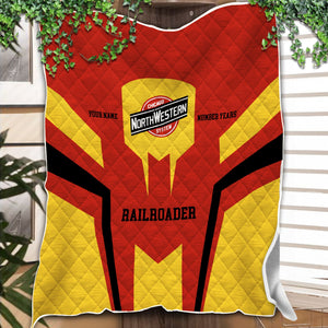 Railspirit Personalized Chicago and North Western Railway Premium Quilts Custom Year Railroader Gift Idea For Train Lover