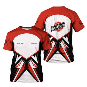 Railspirit Personalized Chicago and North Western Railway T-Shirt Vibriant Style with Custom Position Train Shirt