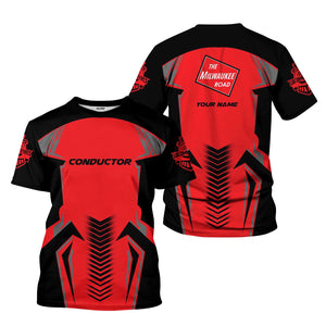 Railspirit Personalized Chicago, Milwaukee, St. Paul and Pacific Railroad T-Shirt Standout Style with Custom Position Milwaukee Road Train Shirt